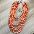 New Statement Seven Layers Beaded Necklace, Multi Strands Hand Making Necklace, Elena Wong Fashion Jewelry. 