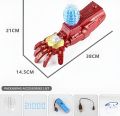 Iron Man Electric Arm Gel Blaster Water Bomb Blaster Gauntlet Launcher Kids Toys Portable Iron hero Arm Electric Jelly Water Bomb Toy for safe Indoor outdoor play with rechargeable Battery. 