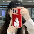Hontinga for Redmi Note 9 Back Cover PU Leather Cute Rabbit Case Soft Silicone Edge Phone Cases. 