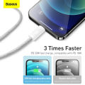 Baseus USB C to Lightning Cable,  20W PD Fast Charging Braided Data Cable Compatible with all iPhone Devices. 