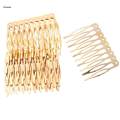 Vintage Blank Metal Hair Comb for Bridal Hair Accessories DIY 5.6cm Gold. 