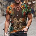Vintage Tops Summer Men T-Shirt Tee Tribal Print O Neck Holiday Harajuku Shirt Short Sleeve Casual Male Funny Clothing Camiseta. 