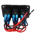 3 Gang Switch Board, Light Weight PP DC12V 24V IP65 3 Gang Switch Panel for Boat for Car. 