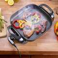 Multifunctional Non-Stick Surface Electric Cooker Frying Pan With Lid and Carry Handles. 
