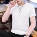 Men Summer Top Mesh Design Sweat Absorbing Summer T-Shirt. 