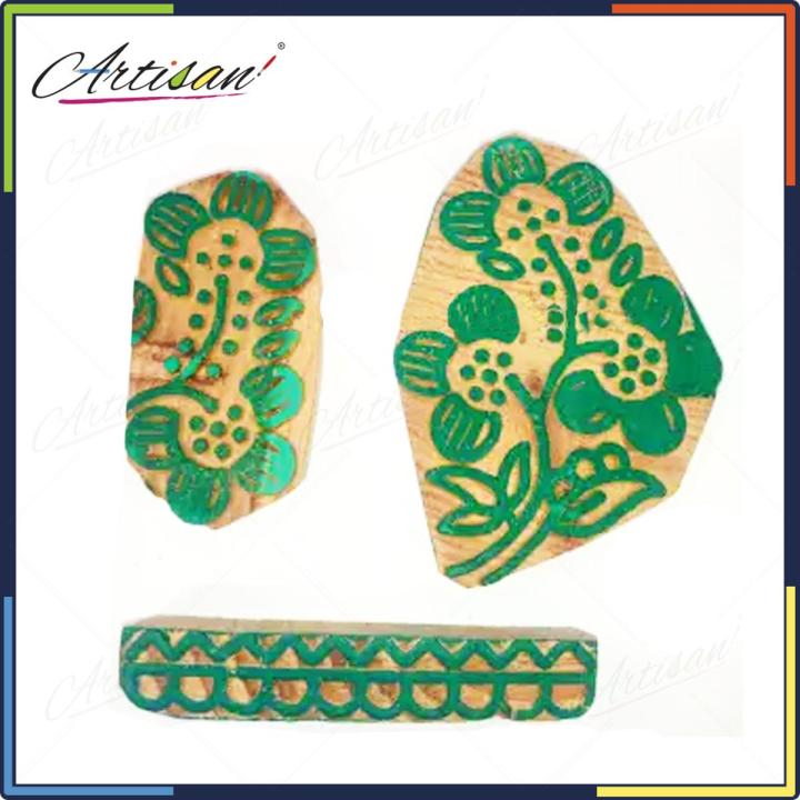 Artisan - 3pcs set Wooden block printing stamps