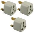Pack of 3 UK 3 Pin Travel Universal Plug Socket Adapter. 