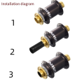 Mountain bike bicycle 20mm thru-axle conversion to 15mm thru-axle. 
