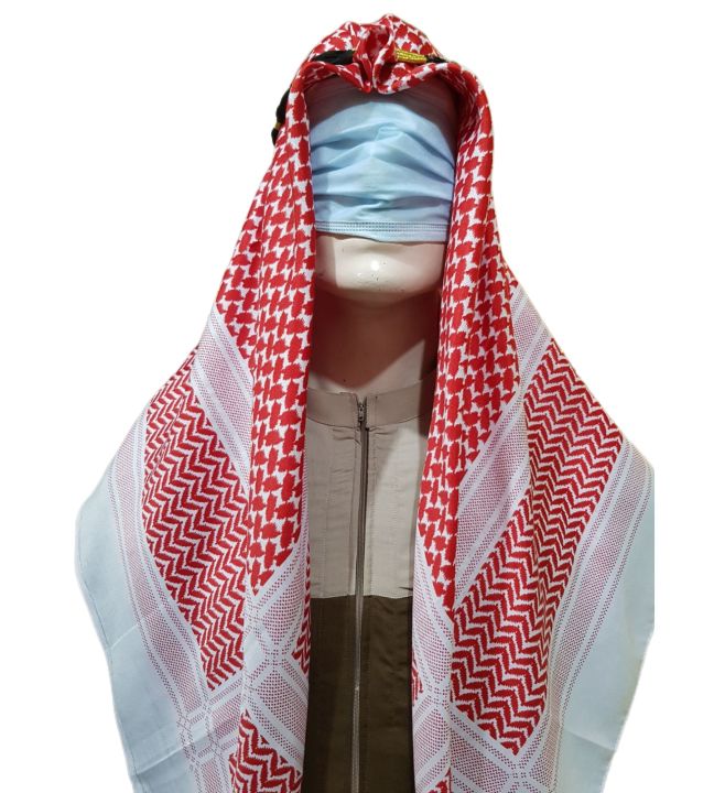 Kids Red & White Shemagh - Arabic Headscarf - Palestinian - Printed kifayah