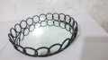 Organizer Tray Decorative Glass Vanity Tray Round Cosmetic Storage for Jewelry Makeup Perfume Décor and More. 