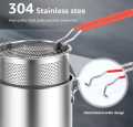 frying pot with strainer, oil filter pot, cooing pot Portable Cooking Pot with Strainer Basket French Fries Fryer 304 Stainless Steel for French Fries Chicken Fry. 