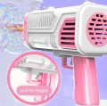 Space Rocket Bazooka Bubble Gun Electric Automatic Bubble Makers Bubbles Machine Toys Bazooka 2in1 Cap 8 & 36 Holes Bubble Gun Toy For Pool Party, Summer Vacations, Birthday Party Small bubble shooter gun bubble machine Perfect for kids indoor use-outdoor. 