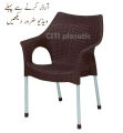 Set Of 6 Ratan Plastic Chairs And Plastic Table. 