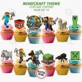 Pack of 12 Minecraft Theme Cupcake Toppers, Baby Boy & Girl Birthday Party Celebration & Perfect Birthday gift. 