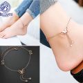 Butterfly Anklet Payal for Girls and women Simple Rose Golden Foot Bracelet Pazaib. 