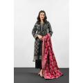 Alkaram Studio Unstitched 3 Piece Printed Khaddar Suit With Khaddar DupattaFW-13.1-23-Black. 
