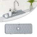 Silicone Kitchen Faucet Mat, Kitchen Sink Splash Guard, Faucet Handle Drip Catcher Tray, Sink Draining Pad Behind Faucet for Kitchen. 
