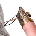 SF Retro Thimble Metal Finger Protector Sewing Needlework Craft Embroidery Antislip Ring Finger Cover DIY Sewing Accessories. 