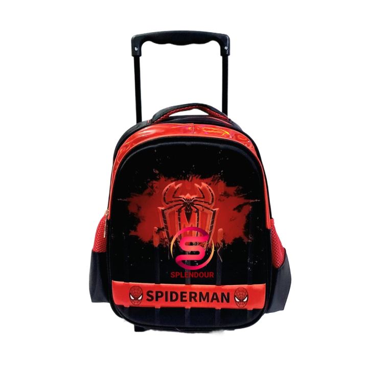 Spider Man 13Inch 3D Children's Trolley Backpack for Pre-Nursery,KG Kids School High Quality Bag