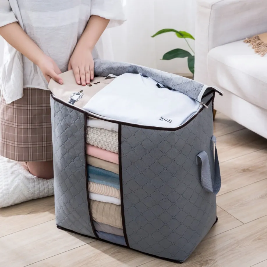 Wholesale Home Storage Portable Foldable Bag New Waterproof Oxford Fabric Bedding Pillows Quilt storage bag clothes storage | Daraz.pk