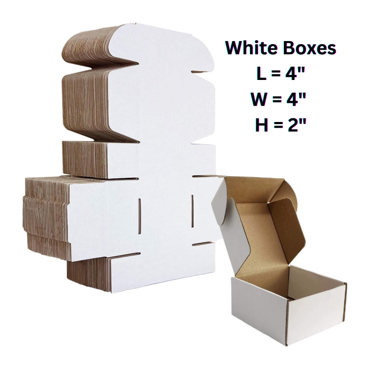 Pack of 20 White & Brown Hard Boxes For Order Packing And Gift ...