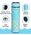 Burberry Check Print Vacuum Insulated Stainless Steel Water Bottle with Inbuilt Strainer, Travel Thermos Flask- 500 ML (Multicolor). 