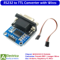 MAX3232 RS232 to TTL Serial Port Converter Module with Female DB9 Connector & Jumper Wires – Stable Communication for Arduino, PIC, ARM & Raspberry Pi by Electrica. 