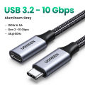 UGREEN USB C Extension Cable 0.5m USB 3.1 Type C to Type C Male to Female Gen2 10Gbps Extender Cord for Nintendo Switch, MacBook Pro, Samsung Galaxy Note 20 Ultra,S25 S24, Google Pixel 3 2 XL. 
