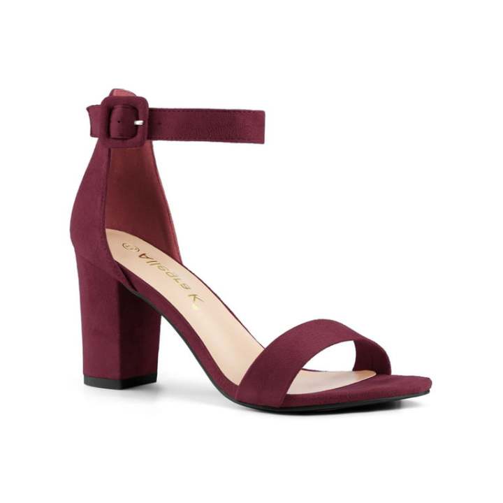 Maroon mid heels best sale