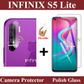 Infinix S5 Lite Tempered Glass Screen Protector Polish Glass + Back Camera 9H Gorilla Flexible Protector For Infinix S5 Lite. 