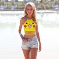 Summer Female Crop Tops Women Sleeveless Halter Top Pokemon Cartoon Pattern Lady Camis Vest Casual Tank Top Crop Top. 