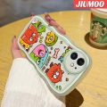 JIUMOO Case For Samsung A10 Case Little Monster Pattern Wave Border Soft Shockproof Phone Cases Transparent TPU Silica Gel Camera lens Protective Cover. 