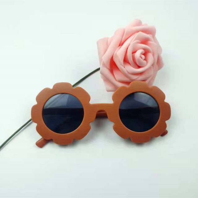 New Sun Flower Round Cute Kids Sunglasses UV400 For Boy Girls Toddler Lovely Baby Sun Glasses Children Oculos De Sol