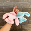 Cute Stitch Doll Couple Bag Pendant Plush Toy Rag Doll Keychain Doll Pendant. 