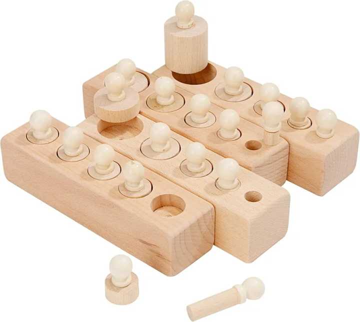 Toy | Montessori Toys Knobbed Cylinder socket | Educational  Wooden cylinder socket blocks puzzle | Early Education sensory toy shape sorter for home or birthday gift for kids | In best quality