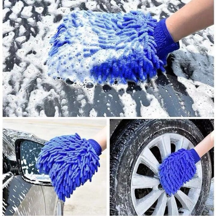 1Pcs Car Wash Mitt / Microfiber Wash Mitt for Car Cleaning Mitts Premium Chenille Scratch-Free Car Washing Glove Car Wash Accessories Rag Sponge