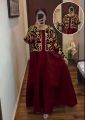 Sleevesless Airline Long Maxi With Sequence Embroidered Seperate Koti 2Piece Dress For Women  By Deals Mall. 