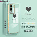 Jizetin (Free Lanyard) for Infinix Note 12 G96 Back Cover Heart loved Luxury 6D Plating Case Side Pattern Soft Silicone Square Mobile Phone Cases. 