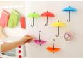 3-Piece Multicolor Umbrella Wall Hook Set - Key Holder, Decorative Storage. 