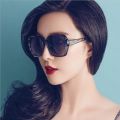 Women's Sunglasses with Diamonds ins to Make Big Face Thin-Looked Summer UV Protection Sunglasses Fashion Large Rim Sunglasses. 