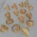 ( 1 Ring Random design Original Polish )  24K Plated 3 month not A colour down Artificial  rings beautiful different designsg. 