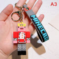 New 3D Game Minecraft PVC Keychain Ainme Steve Creeper My World Character Pendant Keychain Cute Bag Car Hanging Keyring For Fans Fullhouse. 