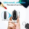 C-Type Mini Key Chain Powerbank Portable Smart Phone Key Chain Power Bank Android Emergency Charger With Type-C Pin Portable Charger Compatible With Android iOS 1500Mah key Chain Powerbank. 