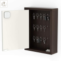 Wooden Key Hanger Box Cabinet, Key Holder with Locker Upto 18 Keys for Living Room Home Furniture (Wenge & White). 