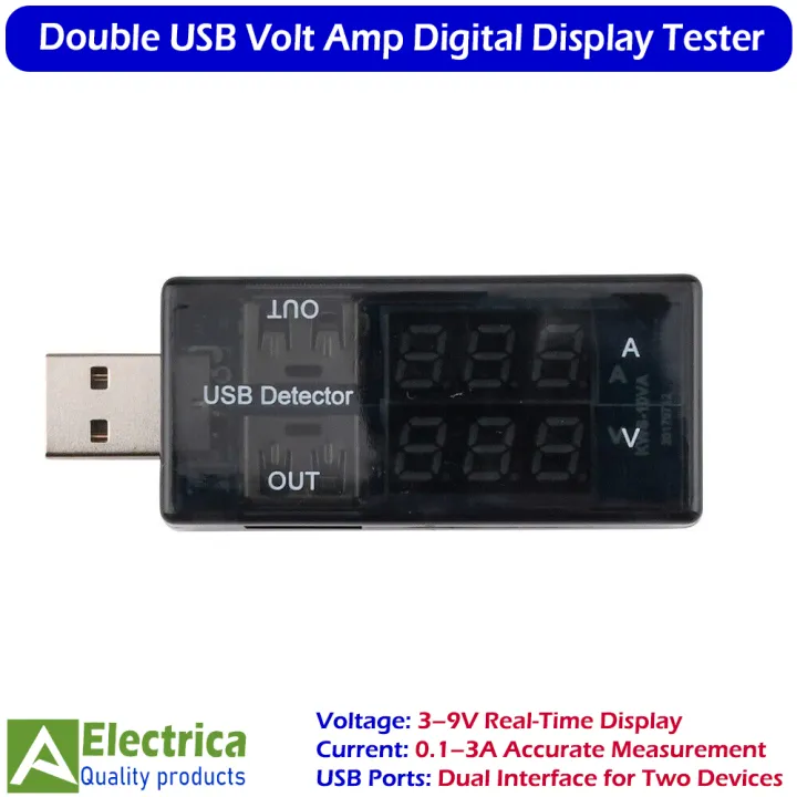 Double%20USB%20Volt%20Amp%20Meter%20Detector%20Tester%203%E2%80%939V%200.1%E2%80%933A%20Portable%20USB%20Charger%20Tester%20with%20Digital%20Display%20by%20Electrica%20-%20Image%205