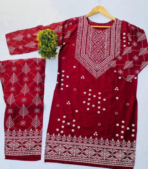 Stylish%20Collection%20Stitched%20Chunri%20Print%202PC%20Dress%20For%20Women%20and%20Young%20Girls%20Trendy%20Outfit%20Elegant%20Party%20And%20Casual%20Wear%20-%20Image%205