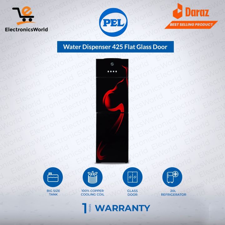 PEL Water Dispenser PWD 425- Straight GLASS Door Series- Large