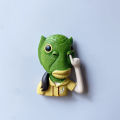 [4 free shipping] Douyin creative drinking water button nose green fish three-dimensional magnetic refrigerator stickers decorative net red magnets. 