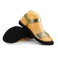 Flat Sandals For Women | Fancy Elastic Slippers In Golden And Black - Sandals For Girls And Ladies. 