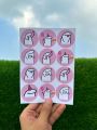 Cute Greetings Mood Sticker Sheet - Mini Uncut Stickers. 